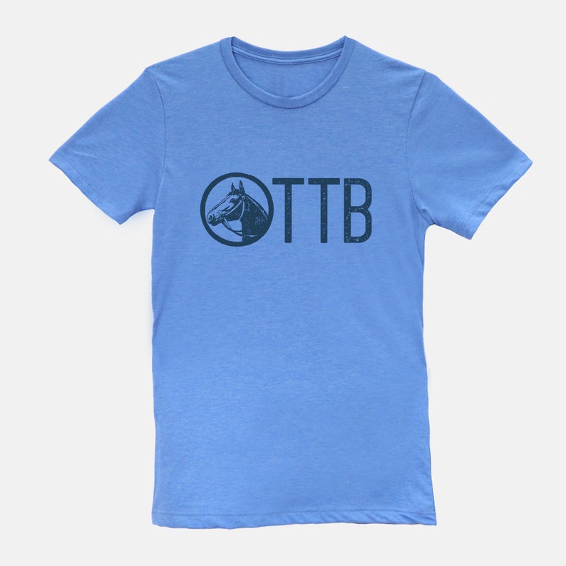 OTTB Off Track Thoroughbred Horse T-shirt Tee Columbia Blue