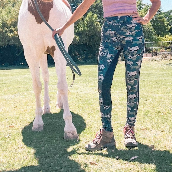 Camo Paint Splash Rockstar Breeches Horseback Riding Schooling Tights 