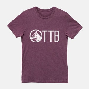 OTTB Off Track Thoroughbred Horse T-shirt Tee Maroon Heather