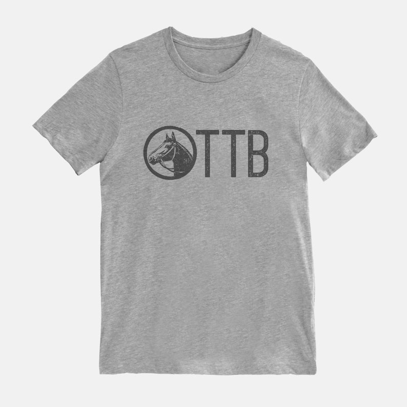 OTTB Off Track Thoroughbred Horse T-shirt Tee Gray Heather
