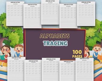 Alphabet Tracing Worksheets: Preschool Handwriting Practice (100 Pages)