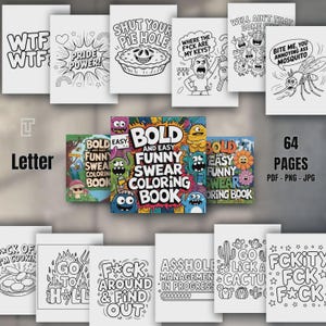 Funny Swear Coloring Book for Adults: Bold and Easy Printable Humor Pages