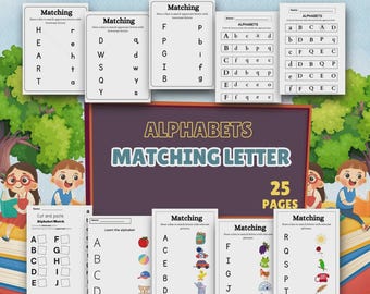 Alphabet Matching Game Printable: Preschool Early Literacy Activity (Digital Download)