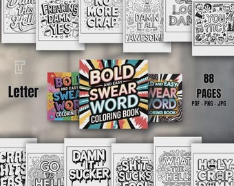Libro para colorear con palabrotas atrevidas y fáciles: Divertido paquete de dibujos para colorear para adultos (imprimibles)