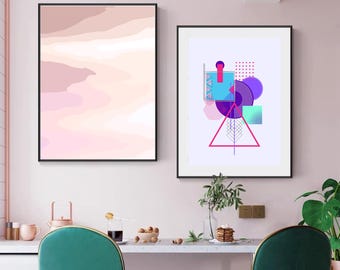 Geometric Abstract Art Print: Colorful Modern Wall Decor (Digital Download)