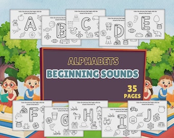 Alphabet Beginning Sounds Printable Workbook (Digital Download)