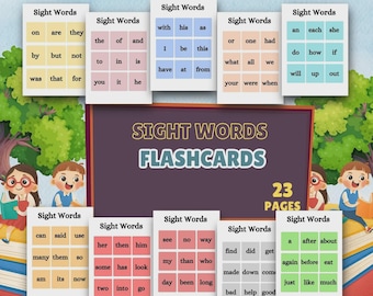 Afdrukbaar leermiddel Sight Words Flashcards (digitale download)