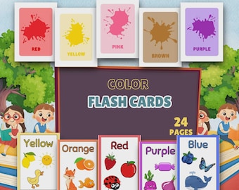 Color Flashcards for Kids Learning Activities (Digital Download)