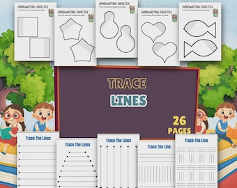 Tracing Lines Practice Workbook: Preschool Fine Motor Skills Training (Digital Download)