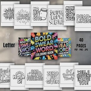Bold Swear Word Coloring Book: Funny Adult Printable Coloring Pages Bundle