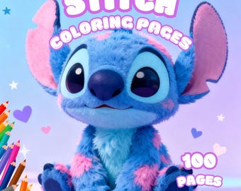 Stitch Kleurplaten voor kinderen | 100 afdrukbare vellen (digitale download)