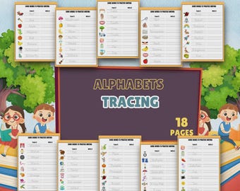 Alphabet Handwriting Tracing Sheets for Kids Learning Workbook (Digital Download)
