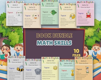 Paquete de libros para desarrollar habilidades matemáticas: práctica de suma, fracciones, decimales y multiplicación (10 archivos PDF)