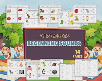 Alphabet Phonics Printable PDF for Preschool Early Learning (Digital Download)