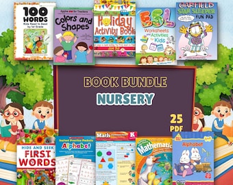 Nursery Learning Book Bundle 25 PDF Activity Books Preschool Worksheets Toddler Learning Homeschool Printable Activities Pack