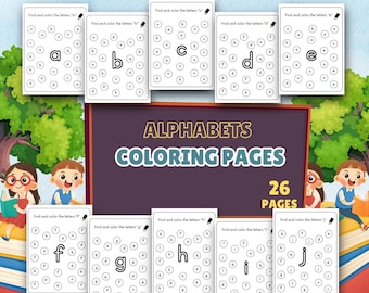 Alphabet Coloring Pages Printable PDF: Educational Tracing Workbook for Kids