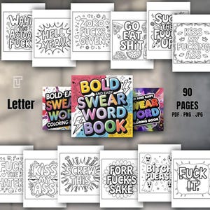 Bold and Easy Swear Word Coloring Book: Funny Adult Printable Coloring Pages