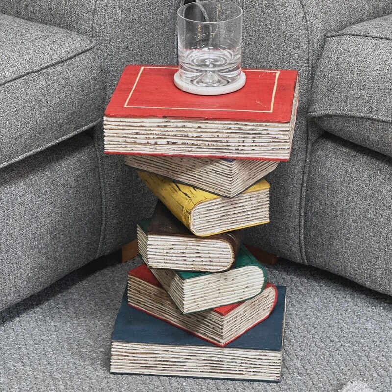 Wooden Book Side Table - Etsy UK