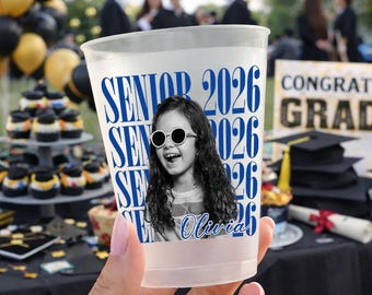 Personalized Graduation Photo Frosted Cup 2026, Custom Senior Frosted Cup, Senior Night Gift, Class of 2026 Party Favor