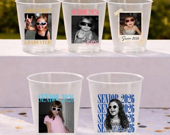 Vaso esmerilado personalizado con foto de graduación 2026, vaso esmerilado personalizado para estudiantes de último año, regalo para estudiantes de último año, fiesta de la clase de 2026, regalo para ella.