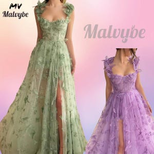 Green Ruffle Maxi Dress: Floral Lace Cottagecore Gown