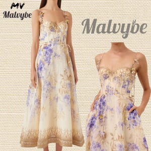 Floral Maxi Dress | Elegant Summer Wedding Guest Dress | Romantic Boho Spaghetti Strap Evening Gown