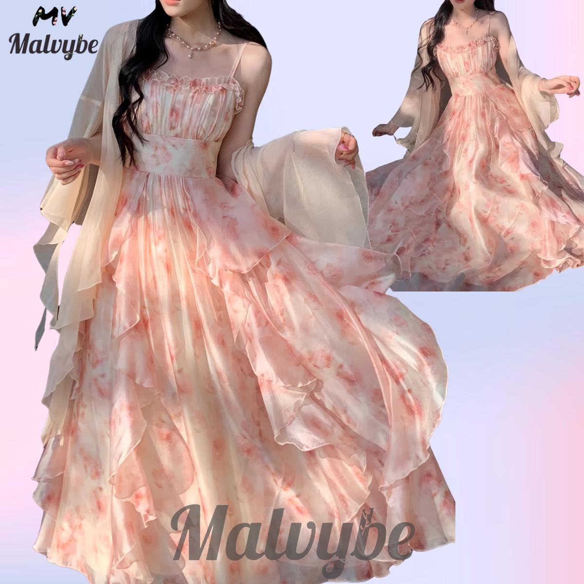 Vestido floral transparente México