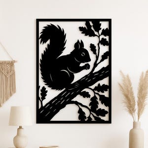 Squirrel Laser Cut File: Woodland Wall Art (SVG DXF PDF)