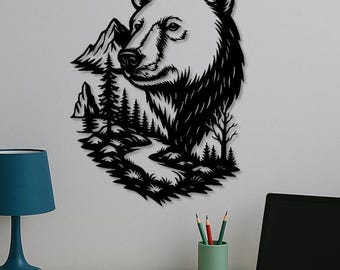 Polar Bear SVG DXF PDF | Laser Cut File, Engraving Template, Digital Download for Glowforge, Cricut, Epilog, xTool, Wall Art & Coasters