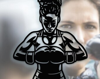 Vrouwelijke bokser silhouet SVG | Girl Power-fitnessbestand