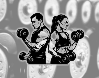 Heartbeat Weightlifter SVG | Gym Pulse Barbell Silhouette | Fitness Wall Art | Digital Cut File for Laser Cutting, CNC, Cricut & Engraving