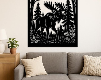 Moose Laser Cut File: Engraving Template for Glowforge, Cricut (Digital Download)