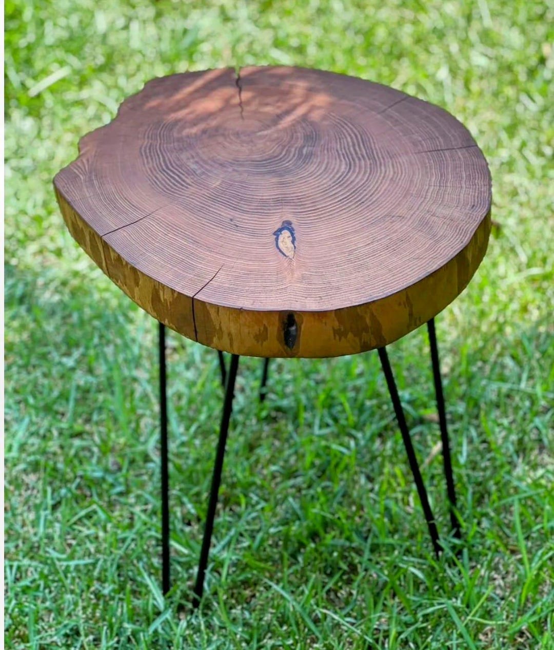 Handmade Natural Wood Log Side Table: Rustic Round Accent Table - Etsy