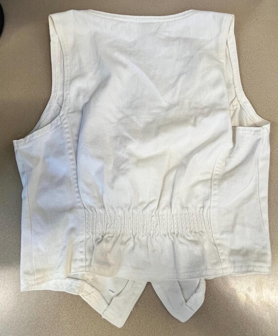 Vintage 70’s Levi’s White Denim Vest Womens - image 6