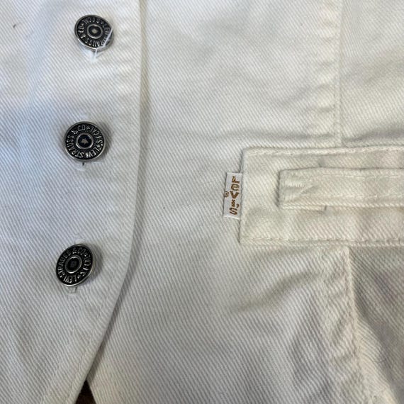 Vintage 70’s Levi’s White Denim Vest Womens - image 2