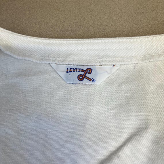 Vintage 70’s Levi’s White Denim Vest Womens - image 3