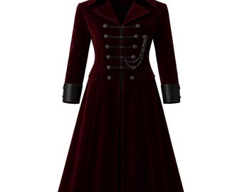 Handmade Gothic Halloween Costume Coat | Unique Victorian Steampunk Jacket | Men’s Long Trench Coat