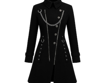 Handmade Gothic Steampunk Trench Coat: Men's Alternative Fashion