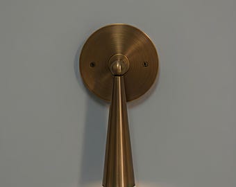 1 light mini cone Handmade Vintage Wall Mid Century Modern Raw Brass.