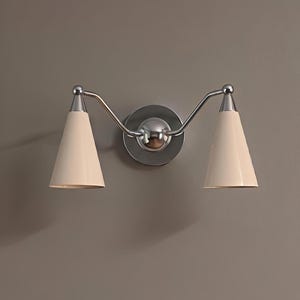 Classic double arms sconce mid century modern brass wall light polished chrome.