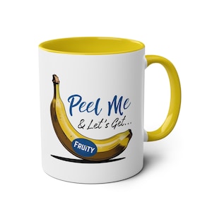 Mug fantaisie sur le thème de la banane, Mug design unique, Idée cadeau unique, Cadeau pour elle, Cadeau pour lui, Cadeau sur le thème de la banane, Amateurs de banane