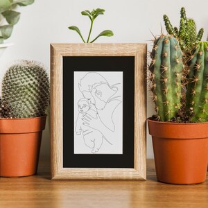 Minimalist Custom Portraits in One Line | Unique Line Art Drawing | Original Gift & Modern Wall Decor