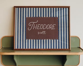 Custom Nursery Name Print, Personalized Baby Name Sign, Vintage Nursery Wall Art, Boy Girl Room Decor, Cottagecore Nursery, Digital Download