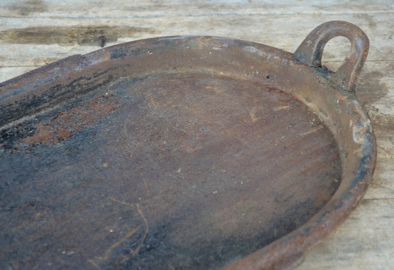 Cast Iron Griddle Antique Skillet Tray Double Burner Rustic Etsy