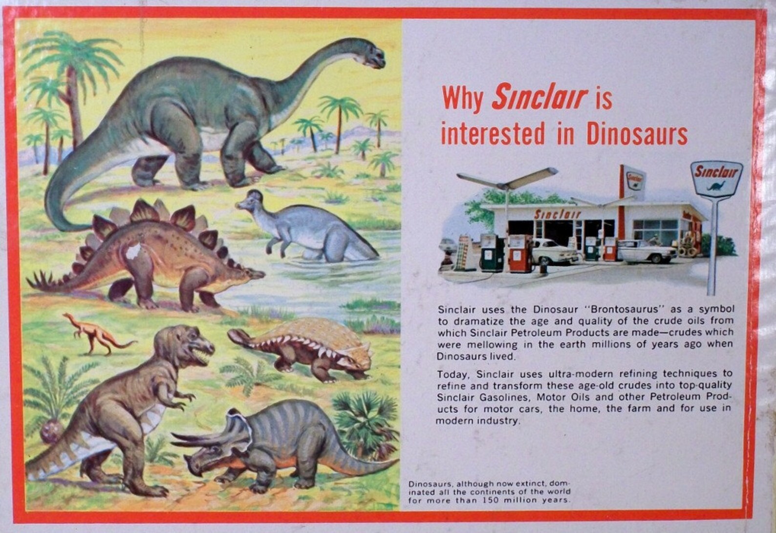 Dinosaur Book Sinclair Petroleum Oil Gas Station Premium Etsy