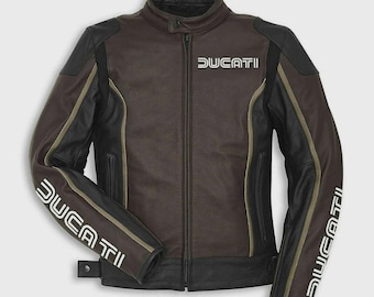 Vintage Brown Leather Biker Jacket Men, Cafe Racer Motorcycle Jacket, Distressed Slim Fit Riding