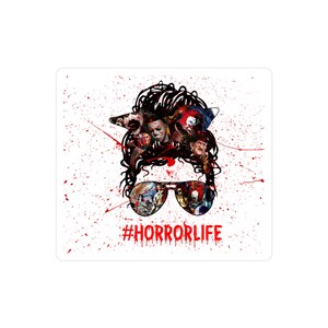Horror Life Kiss-Cut Vinyl Decals, Pop Culture Vinyl Stickers for Horror Fans, Laptop Decor, Car Stickers, Halloween Gifts, Unique Wall Art