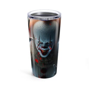 Horror-Themed Tumbler, Spooky 20oz Drinkware for Halloween, Scary Gift for Horror Fans, Clown and Ballerina Design, Perfect for [...]