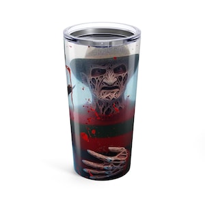 Horror-Themed Tumbler 20oz for Fans | Spooky Travel Mug | Halloween Gift, Horror Movie Merchandise, Unique Drinkware