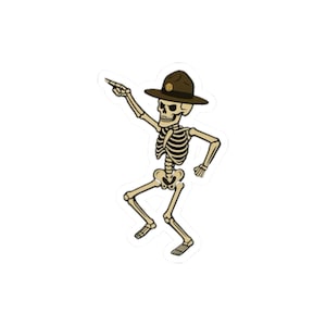 Drill Sergeant Skeleton Kiss-Cut Stickers, Fun Decorations, Laptop Stickers